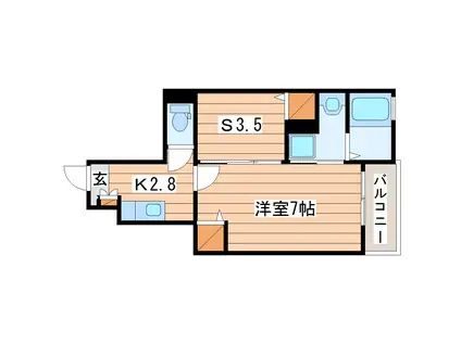 レジデンス スカイ(1SK/1階)の間取り写真