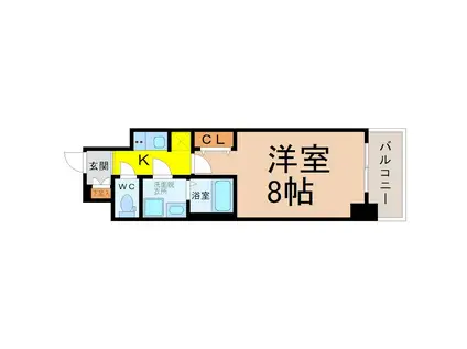 S-RESIDENCE堀田ノース II(1K/2階)の間取り写真