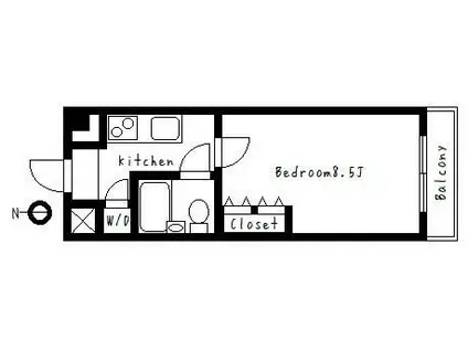 カサ・アレグリア(1K/3階)の間取り写真