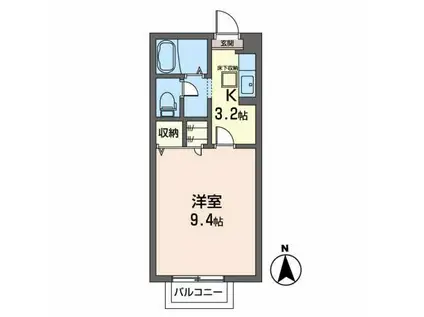 ライフ新小路(1K/1階)の間取り写真