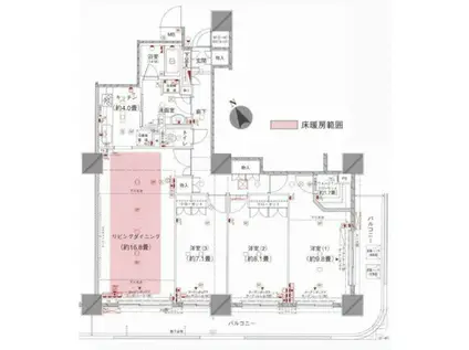 エクステ山下公園クレイドルタワー(3LDK/20階)の間取り写真