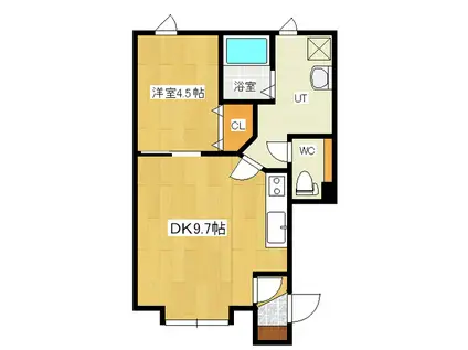 パークアベニューVI(1DK/2階)の間取り写真