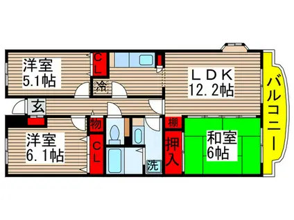 セトオーズ(3LDK/3階)の間取り写真