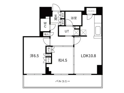 ザ・京都レジデンス御所西乾御門(2LDK/2階)の間取り写真