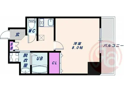 プライムコート天王寺町(1K/3階)の間取り写真