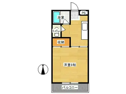 サンパレス美須々(1K/2階)の間取り写真