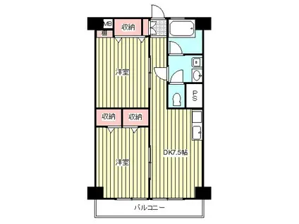 北町ハイツ(2DK/4階)の間取り写真