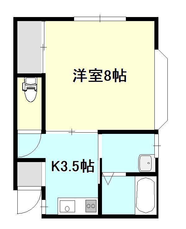 コーポKODAMA(1K/1階)の間取り写真