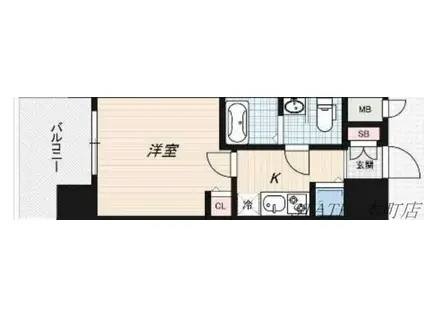 LUMINOUS桜川(1K/12階)の間取り写真