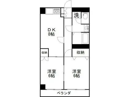NMマンション(2DK/2階)の間取り写真