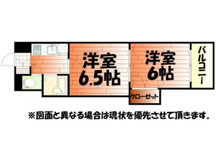 ロイヤルグランデ(2K/8階)の間取り写真