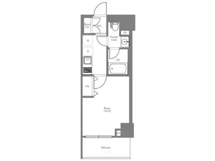 グレイスコート目黒(1K/3階)の間取り写真
