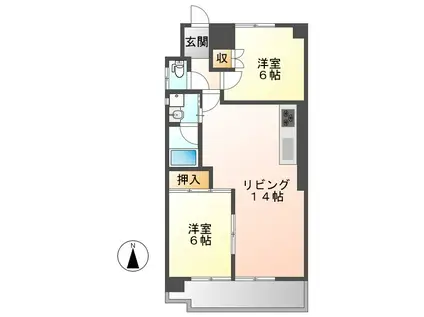 ラメゾン伊藤(2LDK/5階)の間取り写真