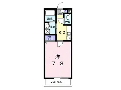 アザレア伊万里I(1K/1階)の間取り写真