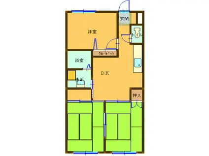 アーバンライフ国分寺3号館(3DK/2階)の間取り写真