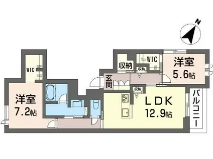 KAHUNA LEA II(2LDK/3階)の間取り写真