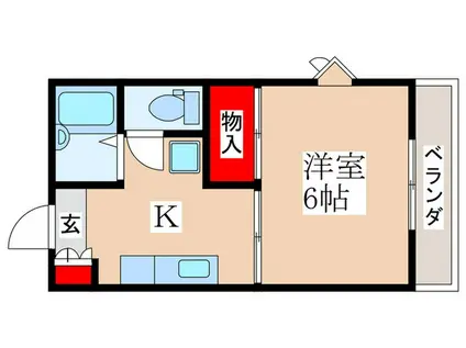 サンハイツ(1K/2階)の間取り写真