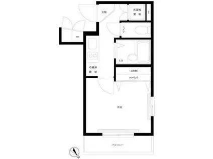 ルーブル中目黒(1K/3階)の間取り写真