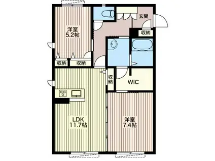 レディーバードB(2LDK/1階)の間取り写真