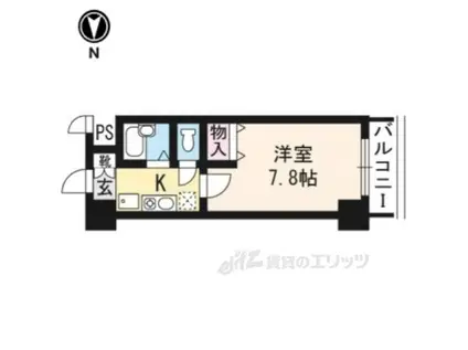 Aフラット高野(1K/2階)の間取り写真