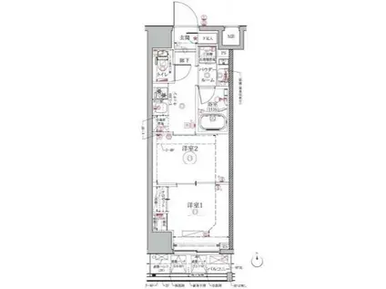 クレイシアIDZ祐天寺(2K/4階)の間取り写真