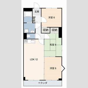 グリーンヒルズ白山(1LDK/2階)の間取り写真