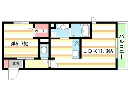 ベルヴェール(1LDK/3階)の間取り写真
