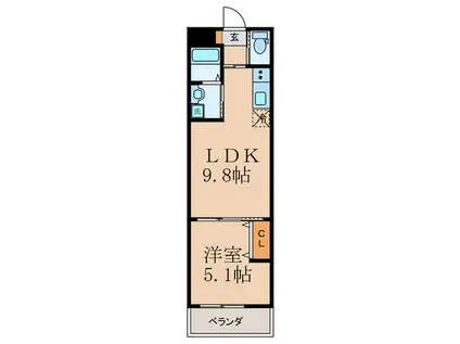 LEI椥辻(1LDK/2階)の間取り写真