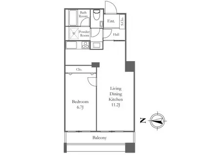 リバーシティ21 イーストタワーズ 10棟(1LDK/14階)の間取り写真