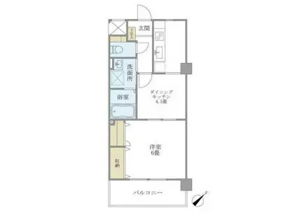 ベルメゾン瑞江(1DK/3階)の間取り写真