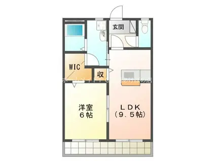 ブロードタウン神野II E(1LDK/2階)の間取り写真