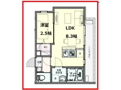 クレイス高砂(1LDK/2階)の間取り写真