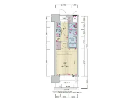 プレサンス江坂クオーレ(1K/5階)の間取り写真