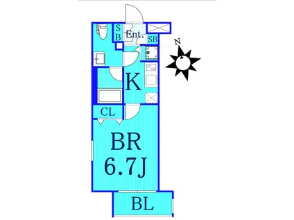 レアマークス東白楽(1K/3階)の間取り写真