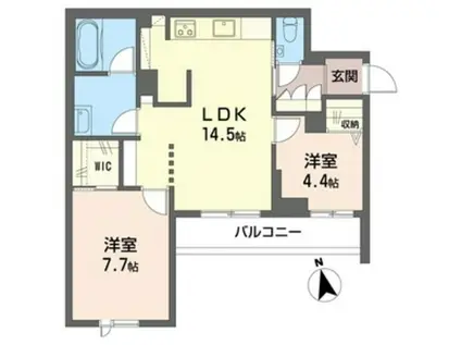 カーサレジオ戸塚(2LDK/3階)の間取り写真