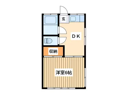 コーポ八木下(1DK/2階)の間取り写真