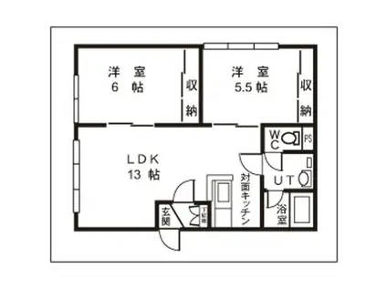 メゾンST(2LDK/2階)の間取り写真