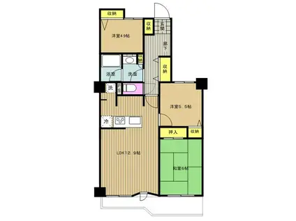 ダイアパレス本厚木(3LDK/2階)の間取り写真