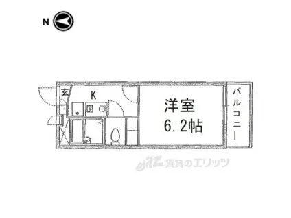レオパレスブルースカイ王寺(1K/2階)の間取り写真