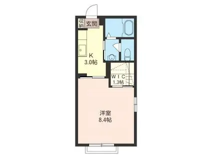 ステラ・ヒロ(1K/2階)の間取り写真