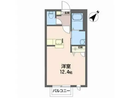 イーストII(ワンルーム/2階)の間取り写真