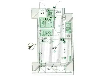 PARKWELL湯島 (1K/12階)の間取り写真