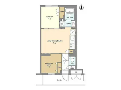 ラクラス中野南台(1SLDK/1階)の間取り写真