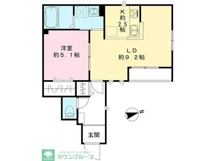 ユアメゾン上尾(1LDK/1階)の間取り写真