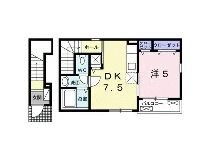 ハイツ エース(1DK/2階)の間取り写真