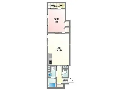 グランデ寿町Ⅰ(1LDK/2階)の間取り写真