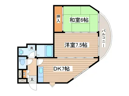 平和マンション長町(2DK/1階)の間取り写真