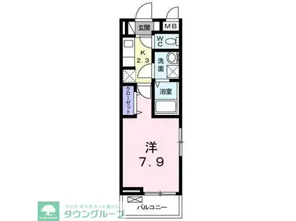 ラ・ピエトラ(1K/3階)の間取り写真