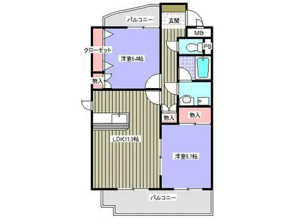 アネックス21(2LDK/3階)の間取り写真