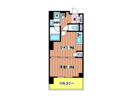 フェリーチェ国立(1DK/5階)の間取り写真